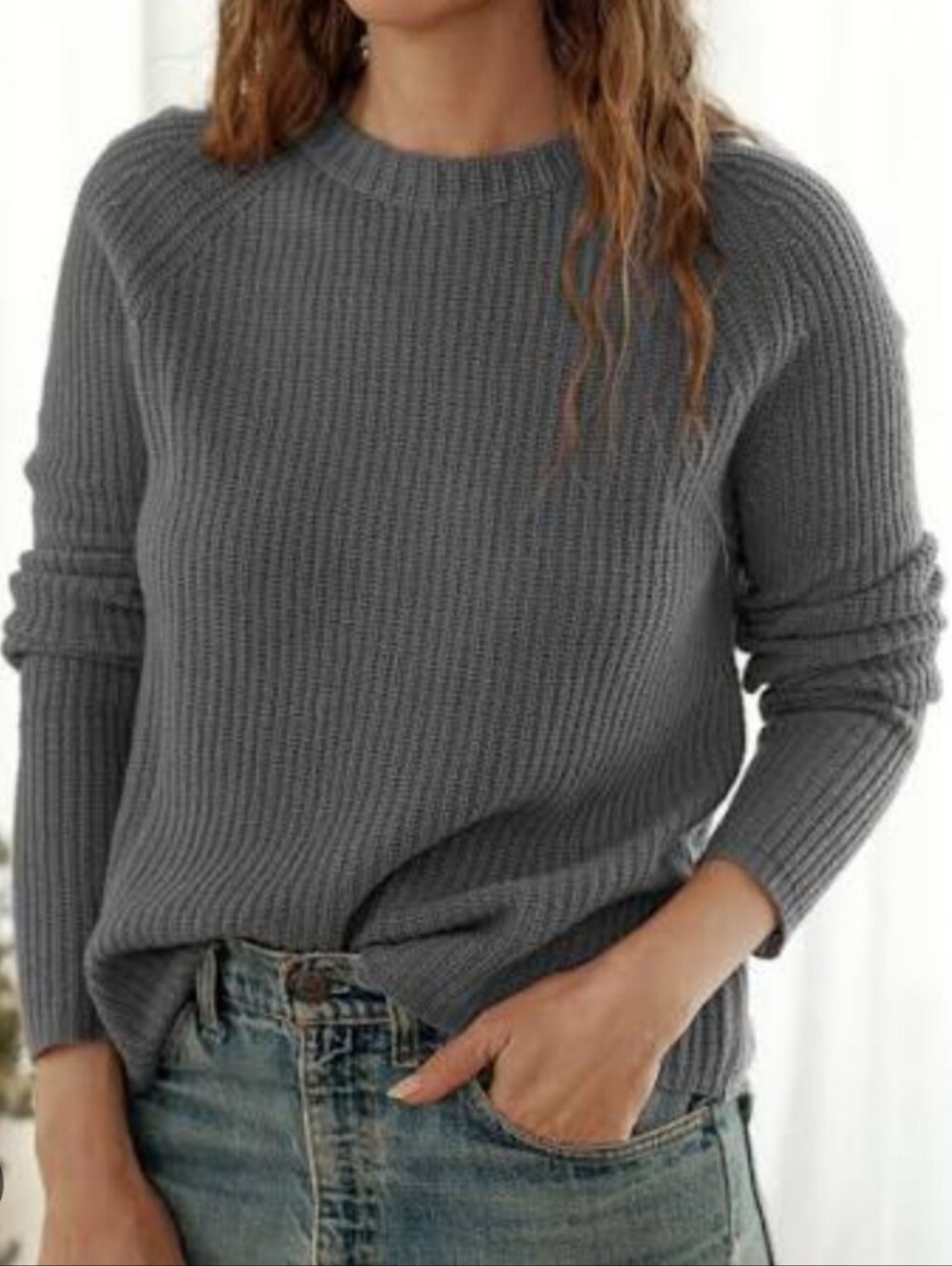 JENNI KAYNE cashmere shaker fisherman sweater S M